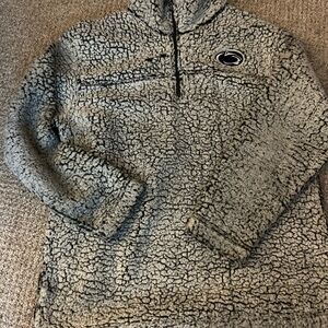 Women’s Gray Sherpa Quarter-Zip Sweater